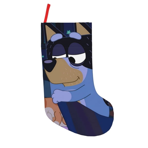 Defioc Bluey for Christmas Stockings 18" Personalized Holiday Stocking for Family, Farmhouse Decor, Xmas Tree Decoration, 1 Pack