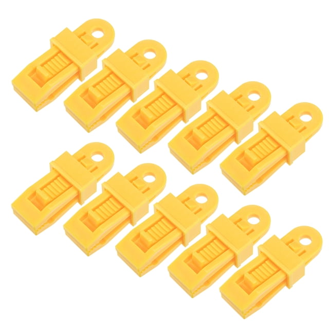 Unique Bargains 7mm Snap Serrer Coulissant Verrouillage Poignée Store Pince Bâche Clips Jaune 24 Pack