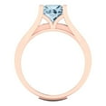 thumbnail image 4 of Clara Pucci 14K Rose Gold Princess Cut 1.5Ct Natural Aquamarine Engagement Ring + Matching Band - Luxury Box Included, 4 of 7