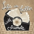 thumbnail image 2 of Gango Home Decor Casual Life is Better with Friends Taupe & The Snooze Button Taupe by Mary Urban (Ready to Hang); Two 12x12in White Framed Prints, 2 of 5
