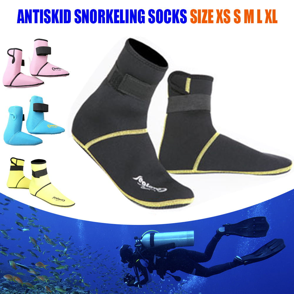 2mm Neoprene Quick Dry Beach Shoes Scuba Diving Snorkeling Socks L Black 