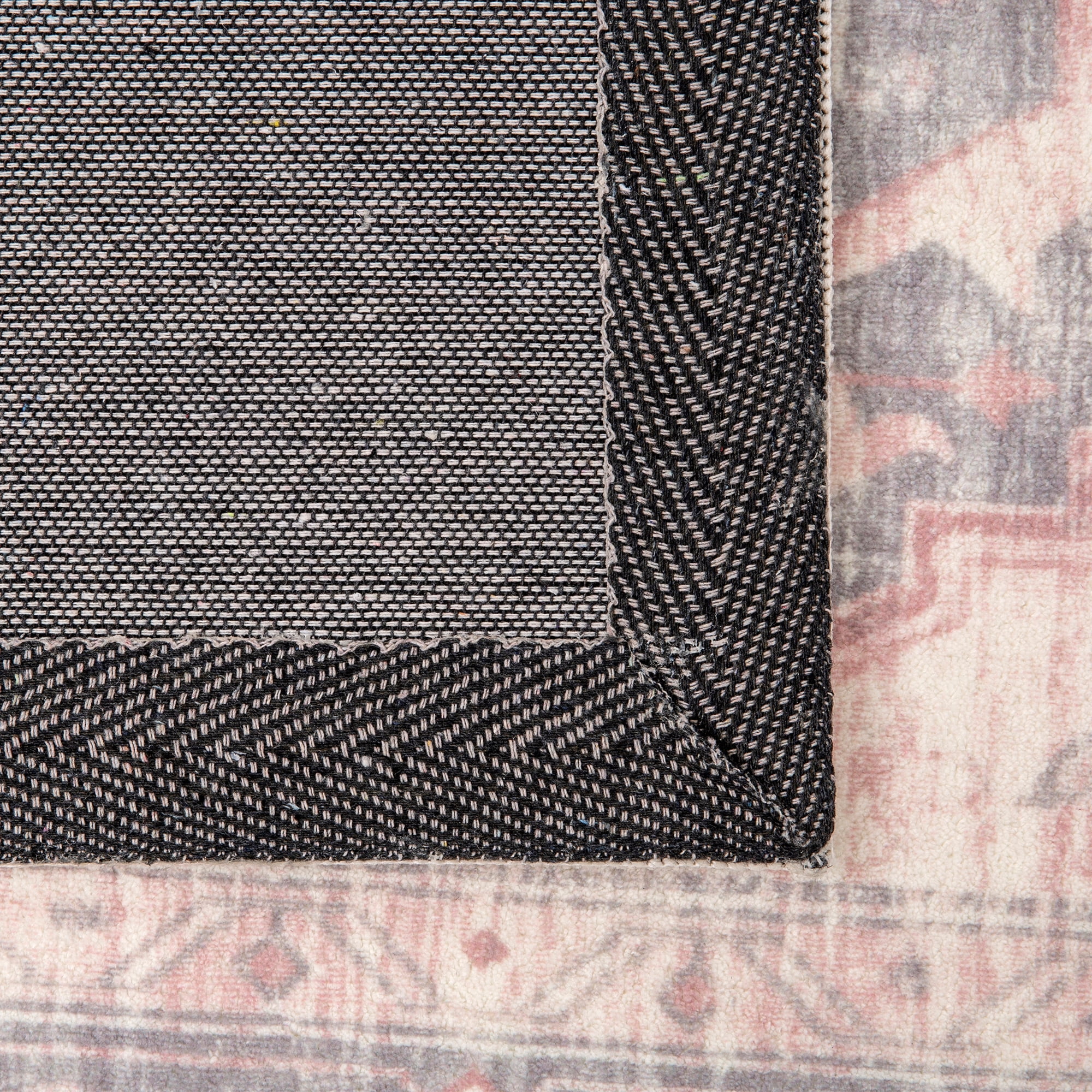 Levtex Home - Heritage Traditional - Rug/Carpet - 5 x 7 (60in. X 84in.) - Salmon, Pink, Grey and Cream - 100% Polyester - Woven Fabric Backing - Bedroom, Playroom, Family Room or Kids' Room
