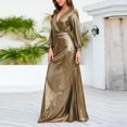 thumbnail image 4 of Pompotops Robe Sans Manches Unie pour Femmes, Robe Aguichant à Col en V en Solde, 4 of 5
