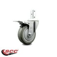 thumbnail image 2 of 4 Inch Gray Poly Wheel Swivel 7/8 Inch Square Stem Caster with Total Lock Brake, 2 of 2