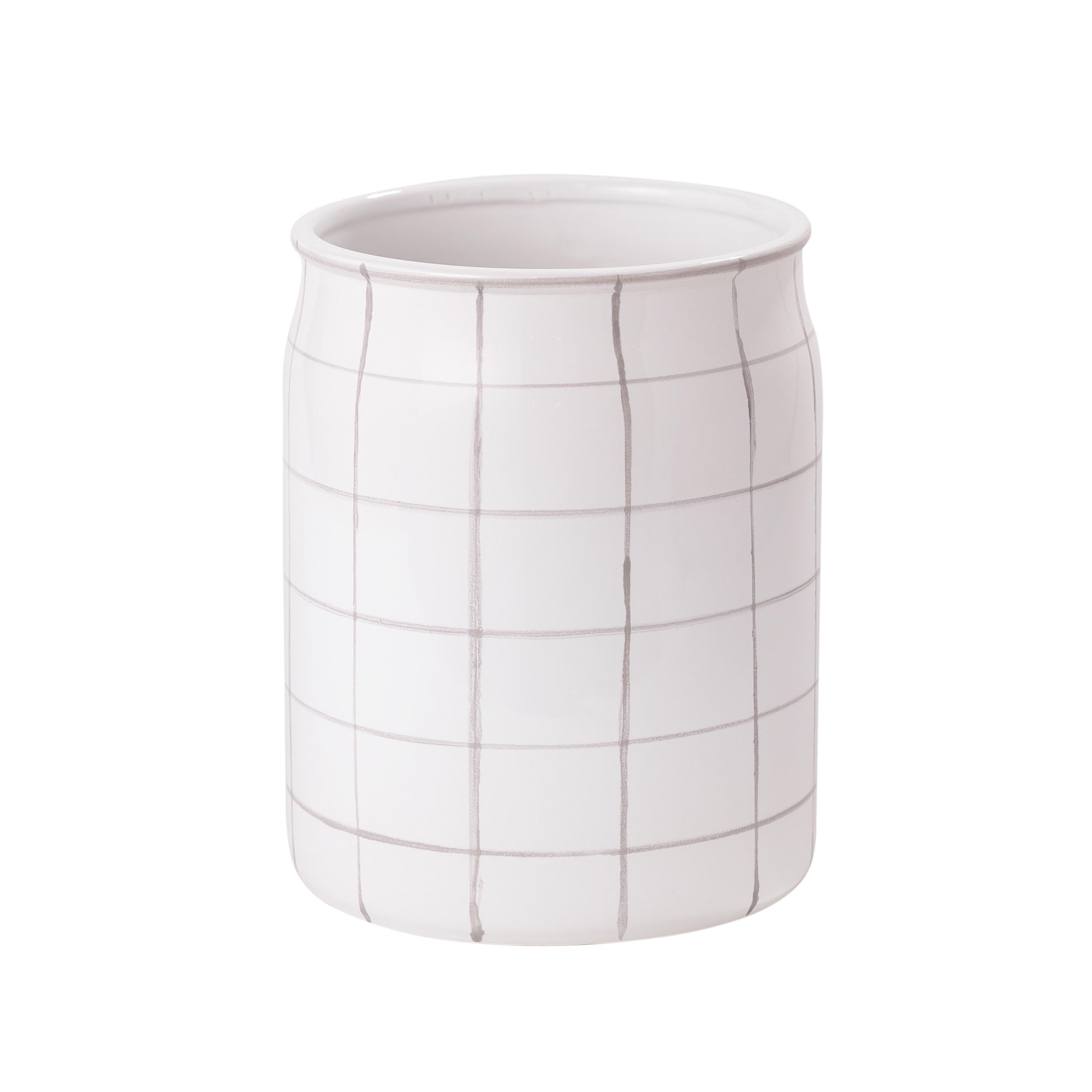Sparrowhawk Brandon Gray/White Windowpane Wastebasket