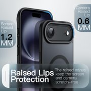 JETech Magnetic Case for iPhone Air Compatible with MagSafe, Translucent Matte Back Slim Minimalist Shockproof Phone Cover (Black)