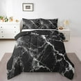thumbnail image 1 of YST Black Marble Comforter Set, Queen Size, Modern Marble Texture, Artwork, Stone Pattern, Soft Microfiber, Duvet Insert, 1 of 5