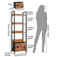thumbnail image 6 of ZeloraGildan 5-Tier Premium Wood Bookshelf with a Convenient Drawer: The Ideal Corner Shelf for Displaying Your Treasured Books and More, Perfect for Tight Spaces -Brown, 6 of 16
