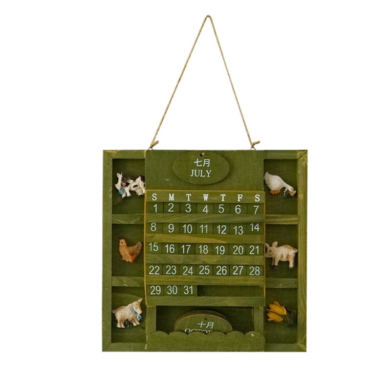 Perpetual Retro Garden Style Calendar Wall Mount Calendar for Desk