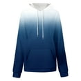thumbnail image 5 of ShomPort Womens Oversized Sweatshirts Gradient Color Fleece Hoodies Long Sleeve Pullover with Pocket (Blue 72), 5 of 5