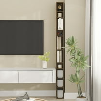 Furinno FULDA 10-Tier Bookshelf with Storage Shelf Amber Pine