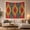 Sunburst Motifs, variant on Colorful Folk Geometric Tapestry with Stripes and Medallion Patterns