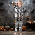 thumbnail image 2 of HJYCHN Suits Family Halloween Pajamas Halloween Family Pajamas Ghost Pumpkin Bat Spider Web Print Hooded Zip Front Long Sleeve Full Length, 2 of 7