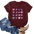 thumbnail image 4 of Duqingm Usa 250th Anniversary T Shirt 251 Anniversary USA Shirt for Women American Flag Freedom Graphic Tees Tops Patriotic Casual Short Sleeve Wine,2XL, 4 of 5