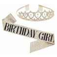 thumbnail image 1 of Diadema Inteprter con diamantes de imitación brillantes correa para el hombro decorativa portátil para adultos Oro HA067597-03B, 1 of 6