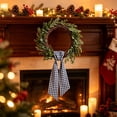 thumbnail image 2 of Gingham Wreath Sash, Scalloped Wavy Edge Ribbon Streamer for Front Door Decor, Modern Fabric Bow, 2 of 6