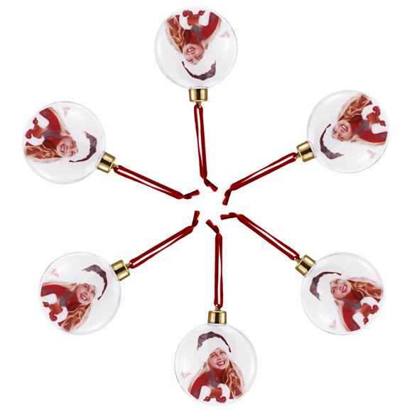 6pcs Christmas Photo Frame Ornaments Xmas Tree Decors Picture Keepsake Decor