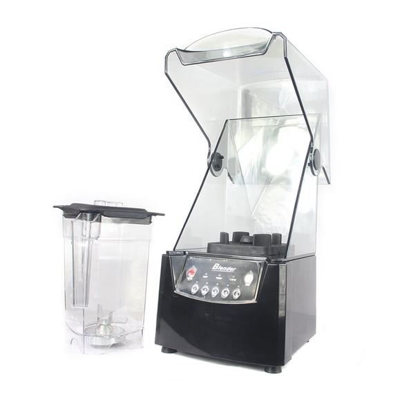 Commercial Soundproof Cover Blender 1.8L Fruit Juicer Ice Smoothie Mixer 2600W 110V Heavy-duty Soundproof Smoothie Machine w/Shield Quiet Sound Enclosure for Home Hotel Making Smoothies
