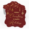 thumbnail image 2 of Inkdotpot Real Gold Foil Bracket Shape Paper Hang Tags Merry Christmas & Happy Text Favor Tags Pack Of 50, 2 of 7