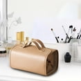 thumbnail image 2 of Bolsa Organizadora de Bolsa de Maquillaje de Viaje de Gran Capacidad con Diseño Plegable Bolsa de Maquillaje y Artículos de Tocador Impermeables Marrón, 2 of 8