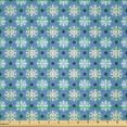 thumbnail image 2 of Ambesonne Ethnic Fabric by the Yard Microfiber, Continuous Pattern Snowflake, 3 Yards, Champagne and Soft Blue, 2 of 2
