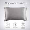 thumbnail image 4 of Satin Pillowcase for Hair and Skin, Luxury Smooth Silk Satin Pillow Cover 2 Pack, Gray, S-26"x20", 4 of 10