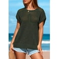 thumbnail image 3 of PRETTYGARDEN Womens Spring Tops Summer Shirts Crochet Cap Sleeve Sweater Pullover Cute Crew Neck Beach Cover Ups, 3 of 8