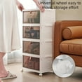 thumbnail image 3 of 1pc Foldable Plastic Clothes Storage Box With Clear Doors, Portable Box For Books,, 3 of 4