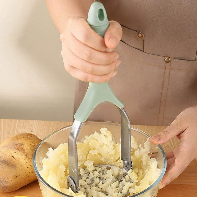 Stainless Steel Potato Press Manual Masher - Thickened Folding Design for Baby Food, Vegetables, Sweet Potatoes, Squash Handheld Ricer for Home Kitchen Cooking
