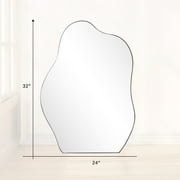 BEAUTYPEAK 24 x 32 Vanity Mirror Wall Wavy Mirror Bathroom Mirror Decor , Black