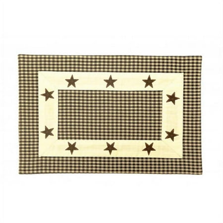 

AG-02300S-4 19 in. Ribbed Placemats Star Black Check - Set of 4