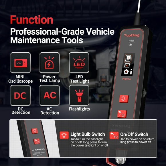 TopDiag Tester,Tester Led Probe Testerled Tester Testerled P50pro Tester Testercircuit Circuit Probe Tester With Tester Probe Reliable Circuit Probe Tester Testertestercircuit Tester Circuit