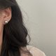 thumbnail image 1 of Pendientes coreanos de plata 925 con perlas brillantes para mujer y niña, joyería imprescindible para fiesta y uso diario, 1 of 4