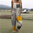 thumbnail image 2 of BODOAO Jumpsuits for Women Casual Square Neck Sleeveless Harem Overalls with Adjustable Straps and Pockets, Stretchy Loose Fit Summer One Piece Romper Outfit Navy XL, 2 of 6