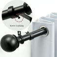 thumbnail image 3 of ZOPZO Adjustable Metal Curtain Rod, Window Drapery Pole with Ball Finial, Black, 48-84 Inch, Easy Install Curtain Rod with Brackets for Living Room, 3 of 9