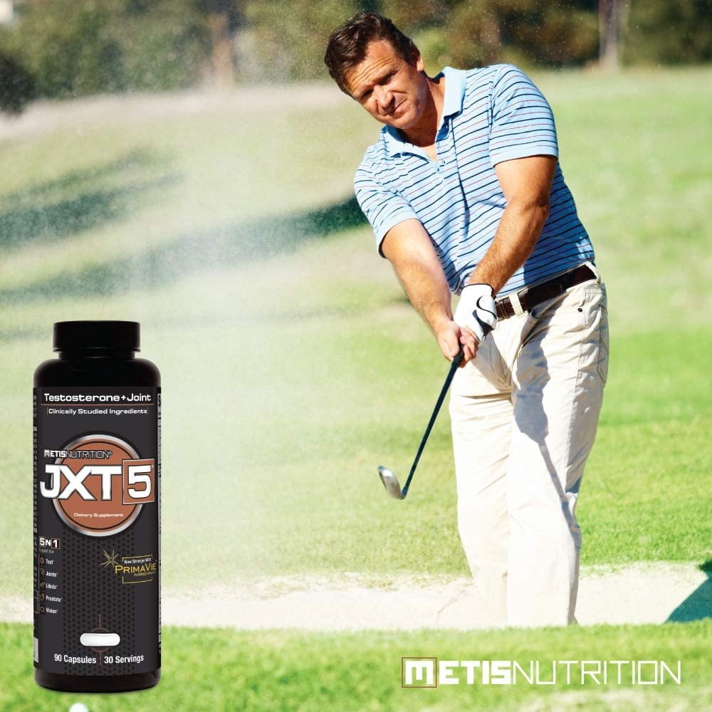 Metis Nutrition JXT5 Testosterone Booster and Joint Health - 5-in-1 Men's Health Supplement to Libido, Prostate, and Vision - Test Boost, Joint Support, and Improve Energy (90 Capsules)