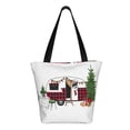 thumbnail image 3 of Kll Tote Bag For Women Vintage Buffalo Plaid Christmas Camper Print Shopping Grocery Reusable Bags For Office School Shopping Travel, 3 of 8