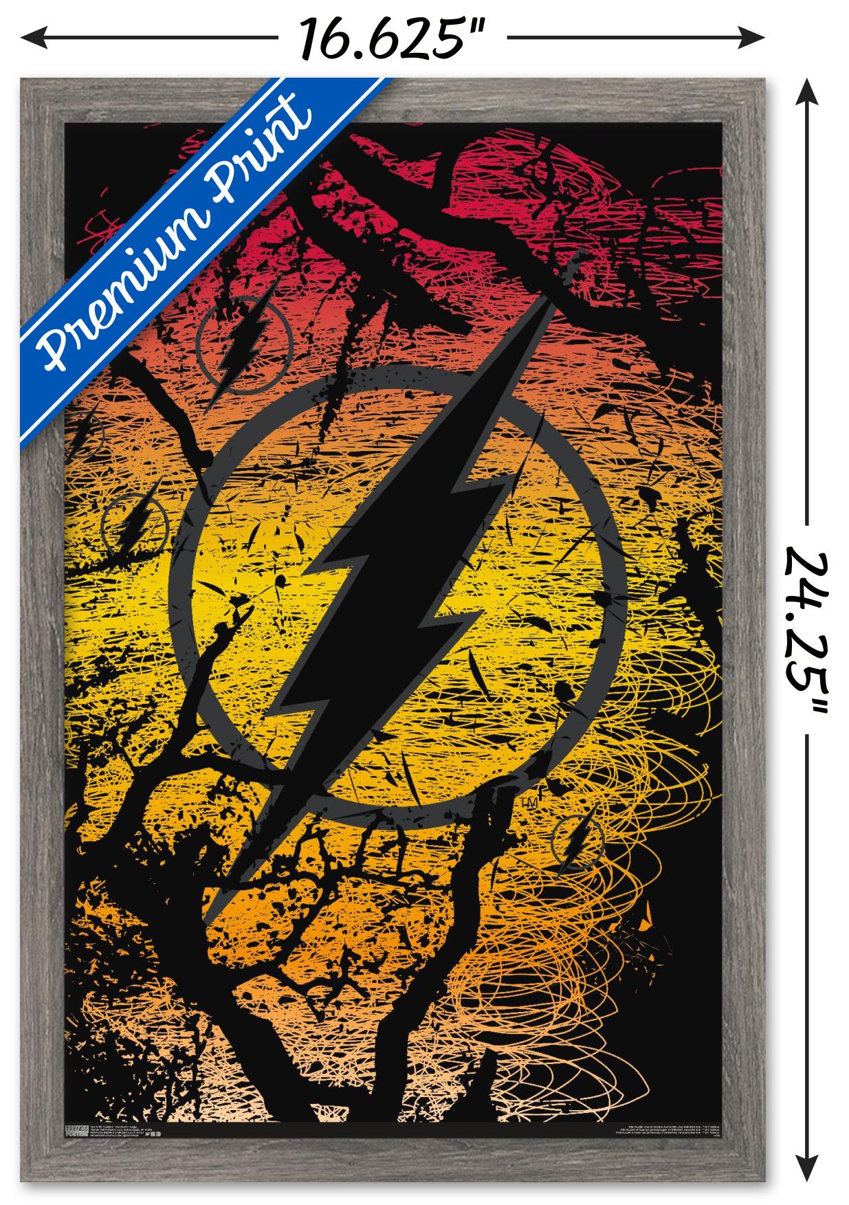 DC Comics - The Flash - Logo Wall Poster, 14.725" x 22.375", Framed