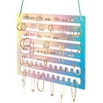 thumbnail image 7 of NiHome Iridescent Acrylic Hanging Earring Organizer, Wall Mount Jewelry Organizer Rack, Wall Earring Holder with 132 Earring Holes, 150 Slots, 23 Necklace Hooks for Stud Earring Bracelet Necklace Ring, 7 of 7