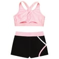 thumbnail image 4 of JanJean Kids Girls Dance Sports Outfits Crop Tops and Shorts Set 2 Pieces Gymnastics Ballet Dancewear Pink 8, 4 of 7