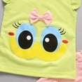 thumbnail image 4 of Paguaki Toddler Kid Baby Girl Cute Cartoon Duck Print Top Shorts Casual Clothes Set, 4 of 4