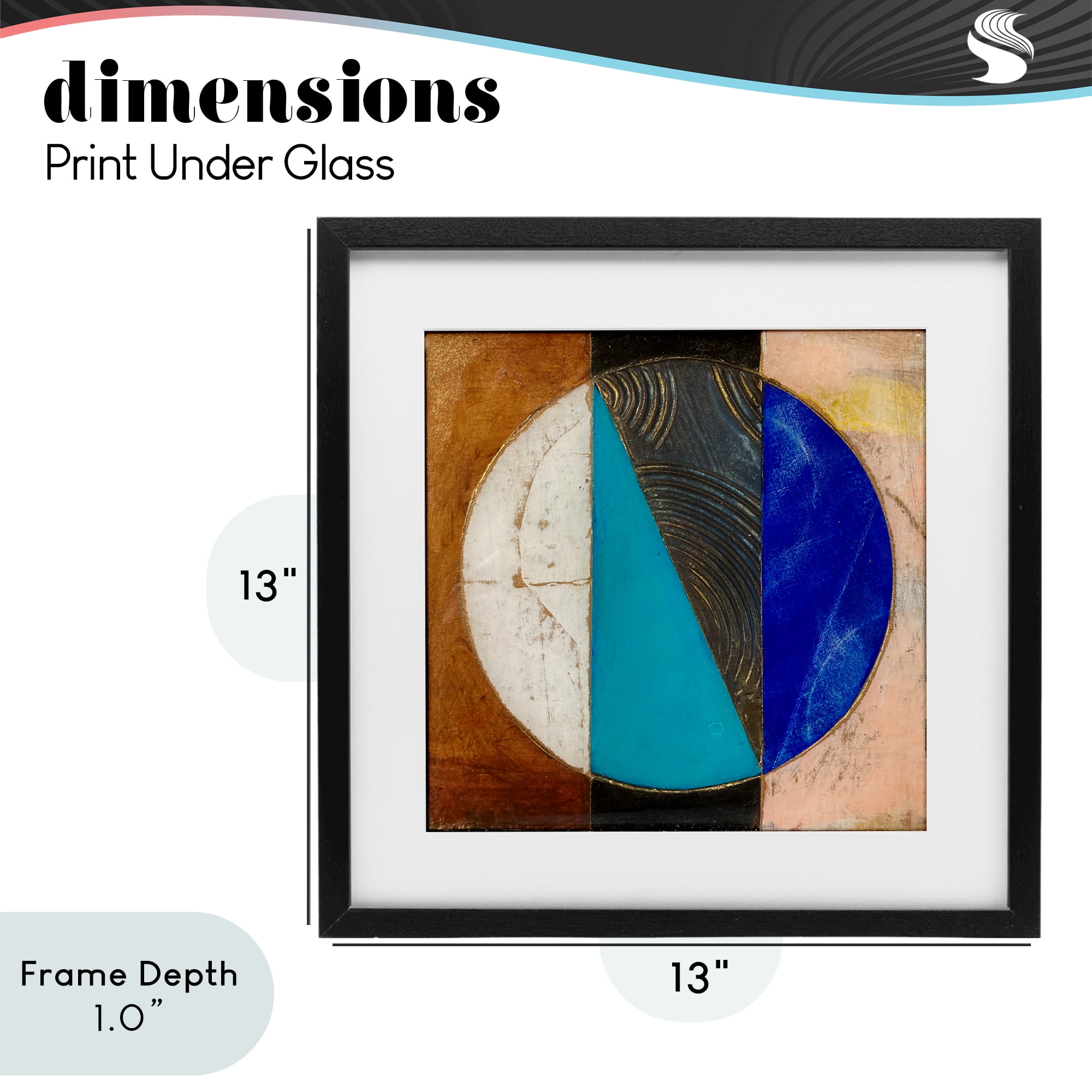 Stupell Industries Structured Circle Abstraction Black Framed Print Under Glass, design by Matthew Finger