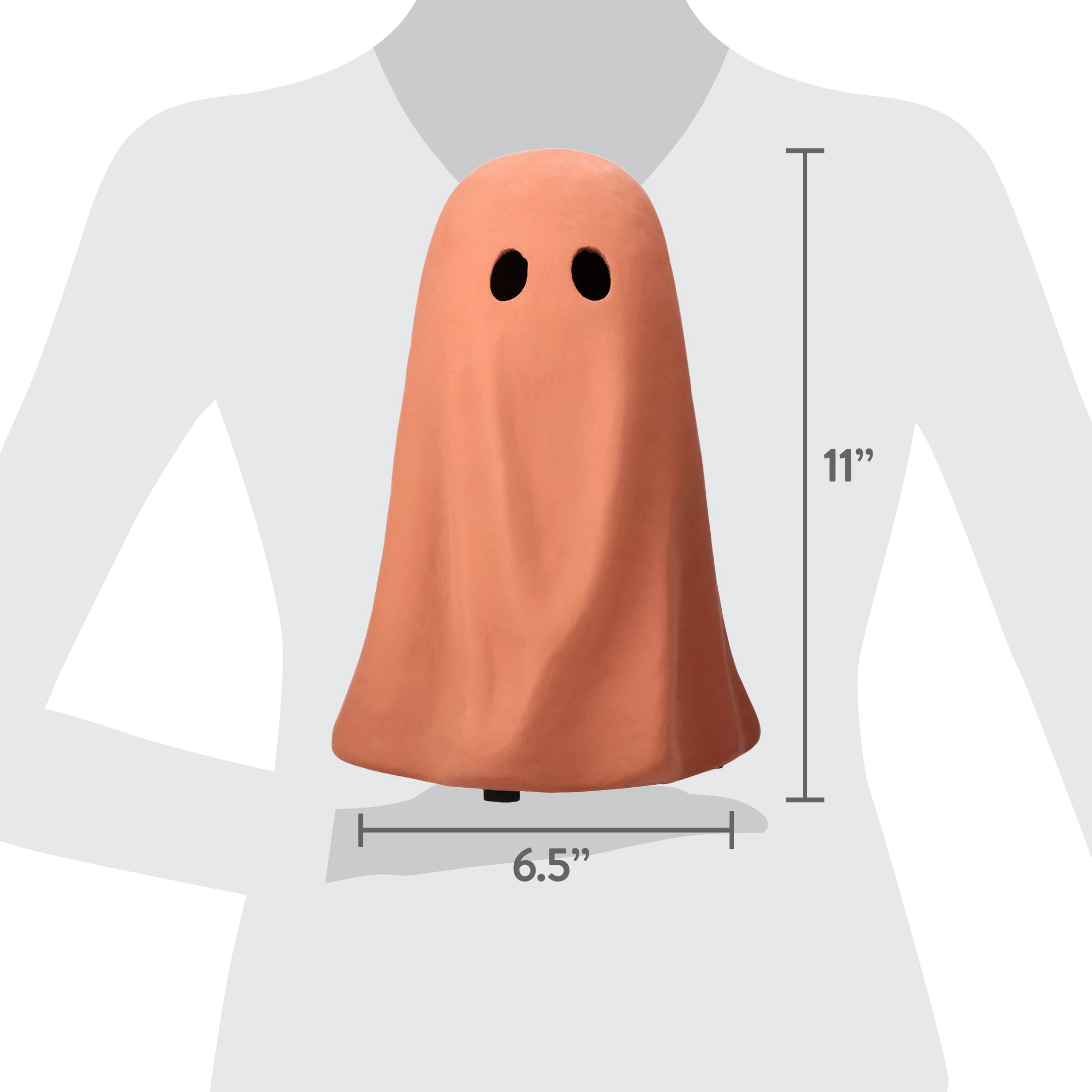 Paper Mache Ghost Decoration, Brown, 10.9", Halloween by Way To Celebrate