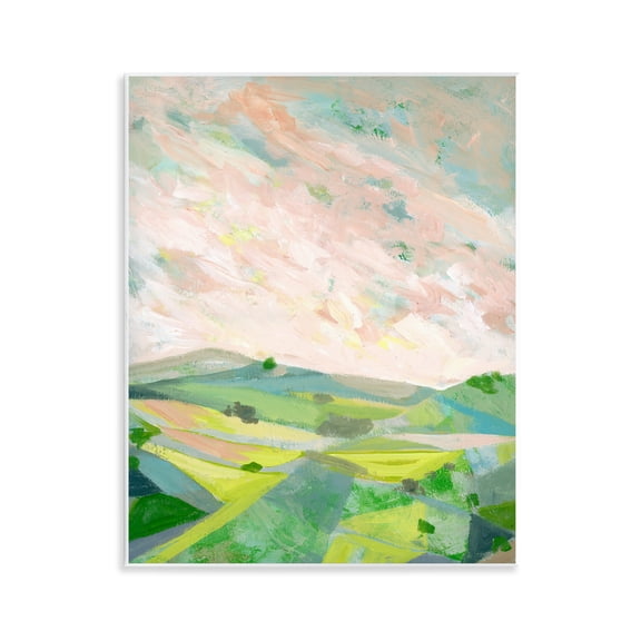 Stupell Industries Vibrant Green Hills Landscape Landscape & Nature Painting Unframed Art Print Wall Art, 11 x 14