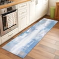 thumbnail image 2 of Runner Rug 2 x 6 Ft, Blue Grey Abstract Art Washable Non-Slip Floor Mat for Kitchen Hallway/Entryway, Modern Shabby Farmhouse Long Kitchen Runner Area Rugs for Living Room, Low-Profile, 2 of 8