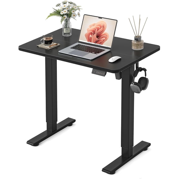 Standing Desk 32 × 19 Inch Electric Height Adjustable, Black