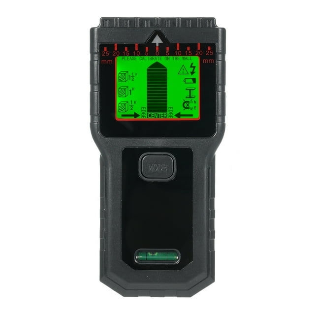 Graflsoa T30 Multi-Function Wall Detector with 5 Modes & 2 Tools (Ruler + Level) for Studs, Metal, Wood, Wires, and Rebar - Black, Battery Included