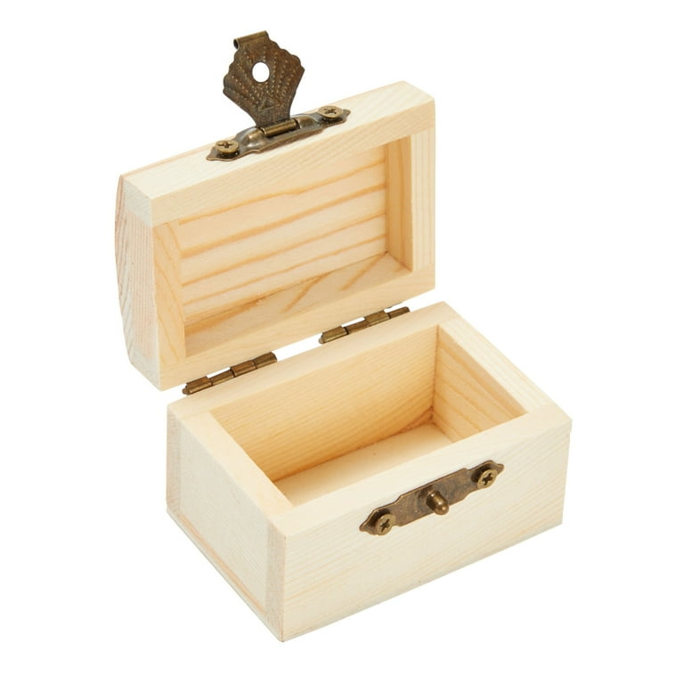 Juvale Mini Wooden Chest - 12-Pack Unfinished Boxes for DIY