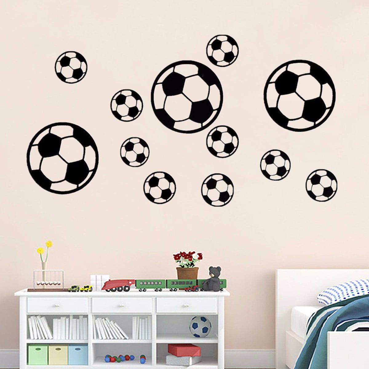 Pack of 3 Sports Stickers Football Wall Stickers for Boys Bedroom or Playroom 
