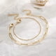 thumbnail image 4 of Pulseras de oro delicadas para mujer, capa ajustable llena de oro de 14 quilates, 4 of 5